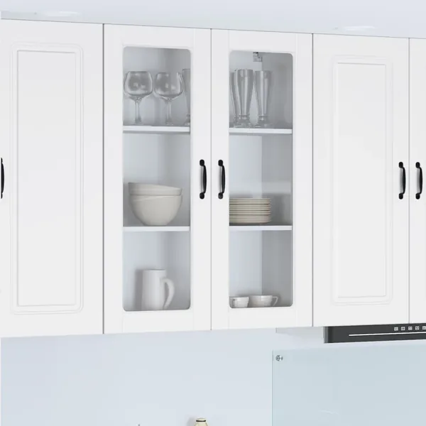 Cabinet en verre mural PORTO Blanc 80 x 31 x 100 cm