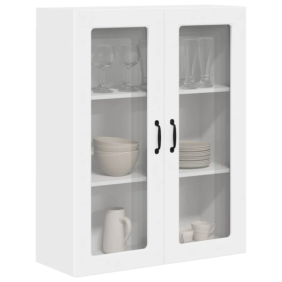 Cabinet en verre mural PORTO Blanc 80 x 31 x 100 cm - 3