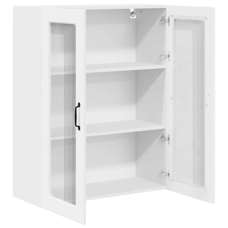 Cabinet en verre mural PORTO Blanc 80 x 31 x 100 cm - 5