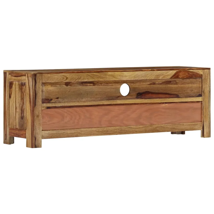 Meuble TV 120x30x40 cm Bois de Sesham solide - 4