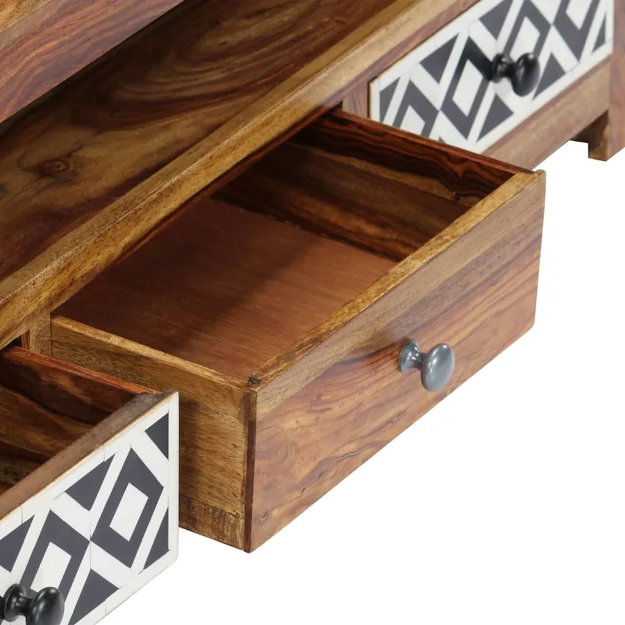 Meuble TV 120x30x40 cm Bois de Sesham solide - 6