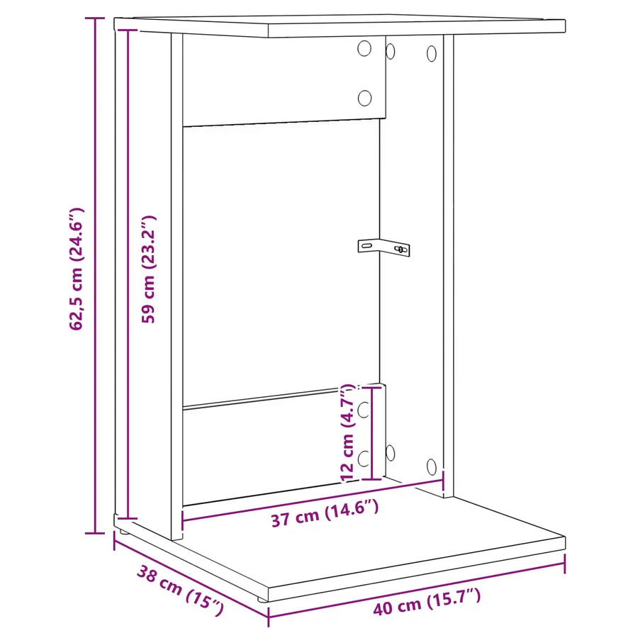 Table d'appoint Chêne Sonoma 40 x 38 x 62,5 cm - 12