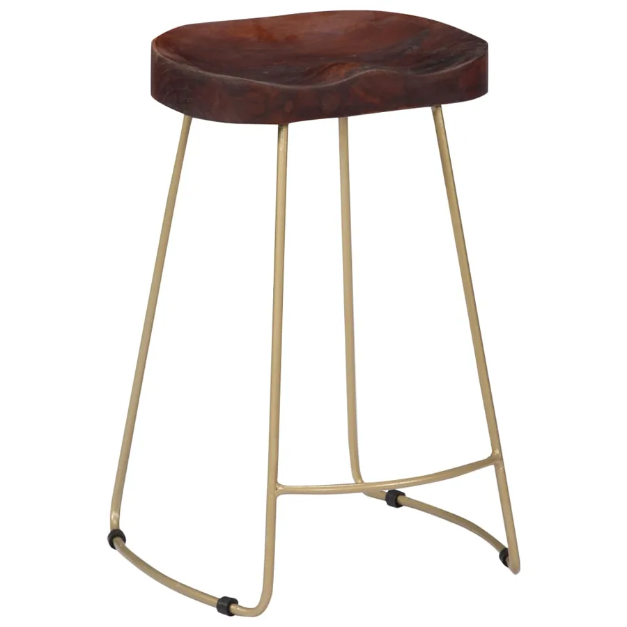 Tabourets de bar Gavin lot de 2 bois de manguier massif - 10