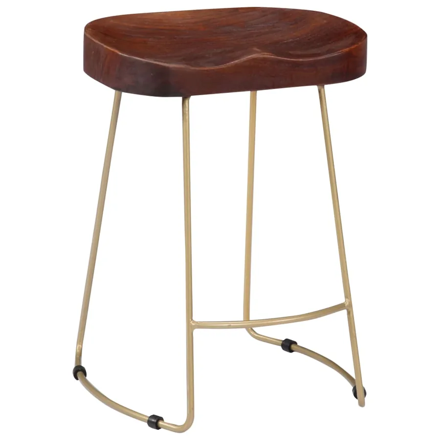 Tabourets de bar Gavin lot de 2 bois de manguier massif - 11
