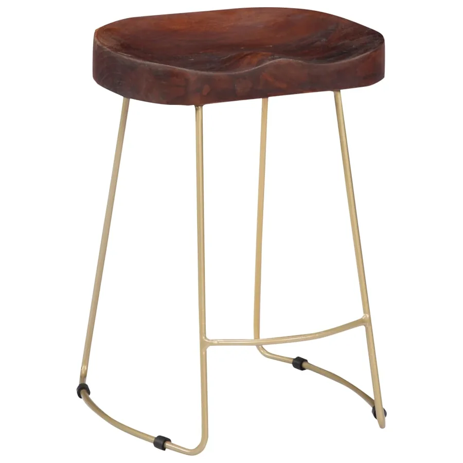 Tabourets de bar Gavin lot de 2 bois de manguier massif - 12
