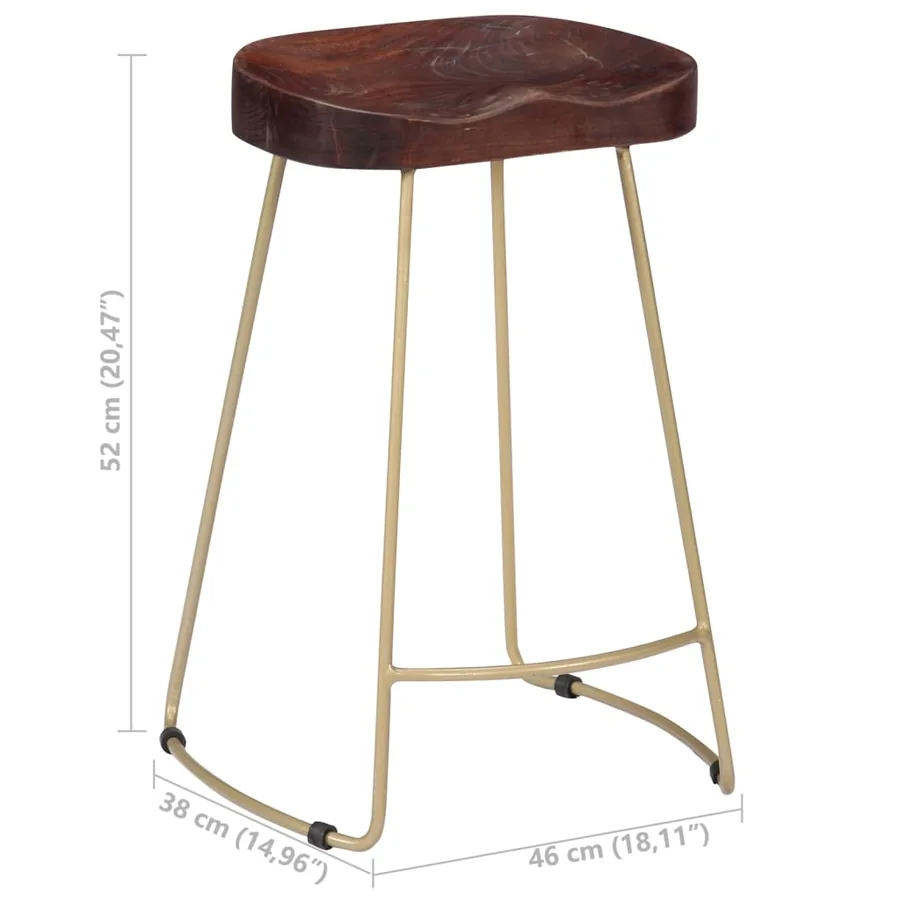 Tabourets de bar Gavin lot de 2 bois de manguier massif - 6