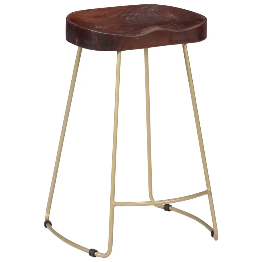 Tabourets de bar Gavin lot de 2 bois de manguier massif - 9