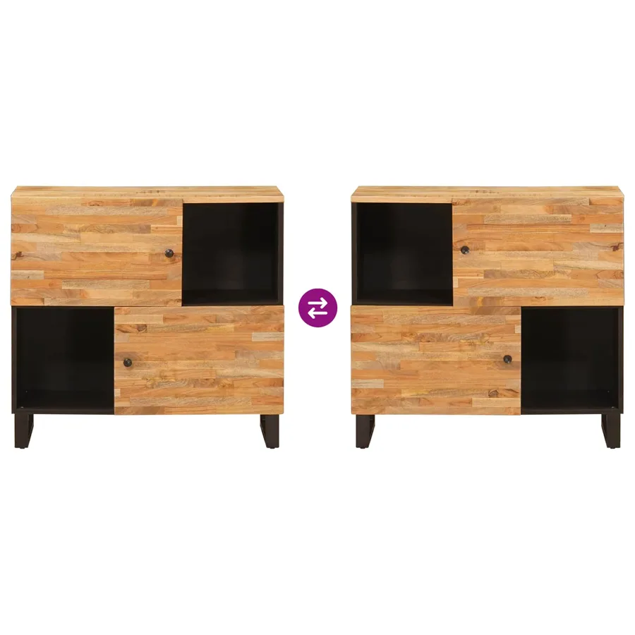 Meuble d'appoint Marron 80 x 33 x 75 cm Bois de mangue massif - 10