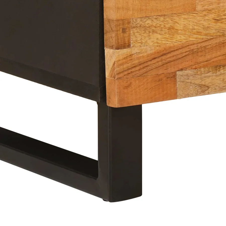 Meuble TV Corona Marron 100 x 33 x 46 cm Bois de mangue massif - 8