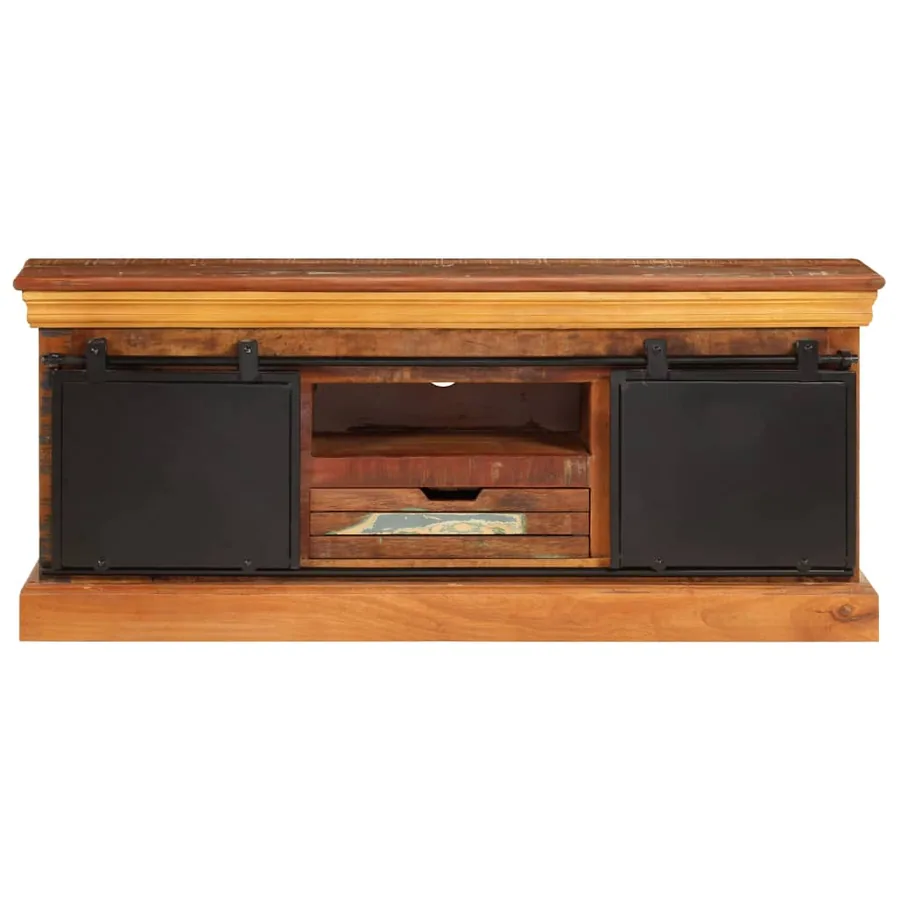 Meuble TV 110 x 30 x 45 cm Bois de récupération massif - 3