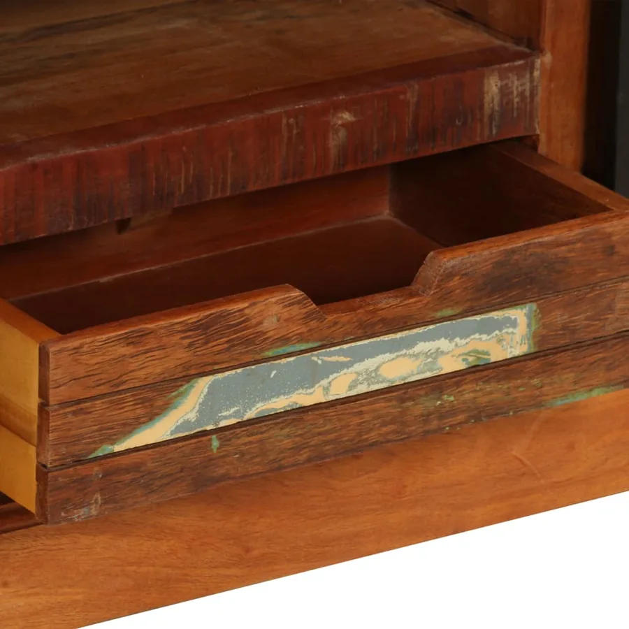 Meuble TV 110 x 30 x 45 cm Bois de récupération massif - 8