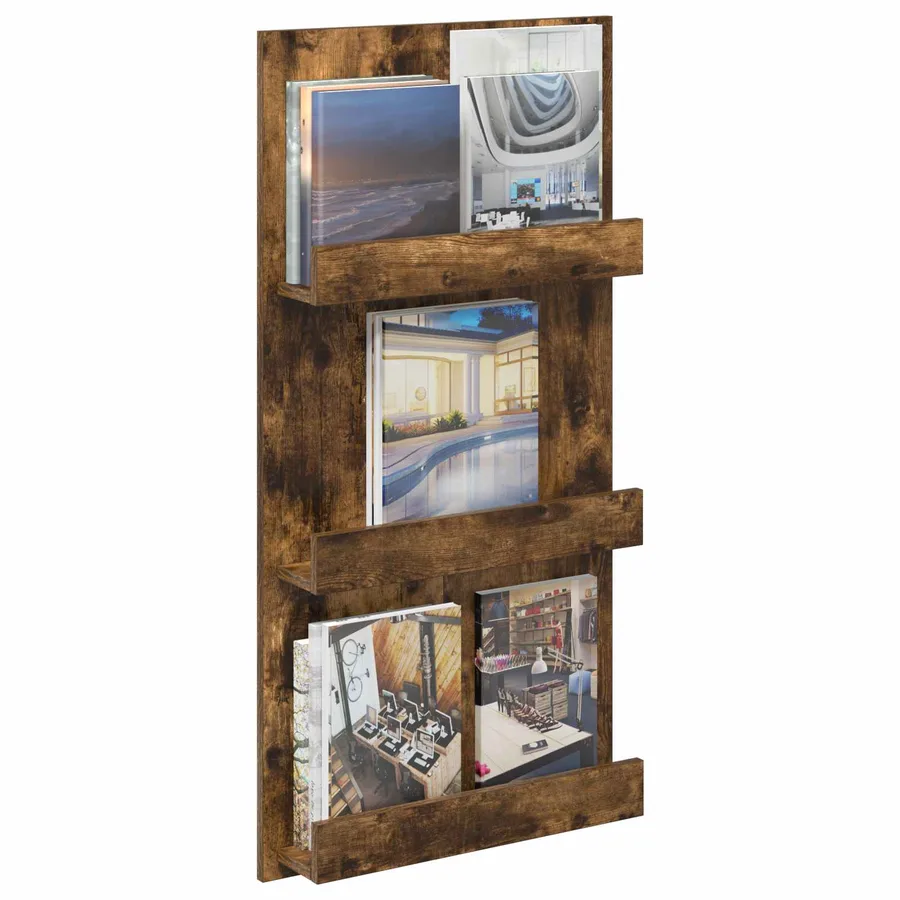 Étagère à magazines avec étagère Chêne fumé 51 x 11 x 102 cm - 3