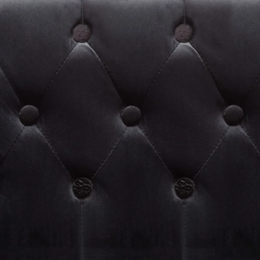 Fauteuil noir velours - 7