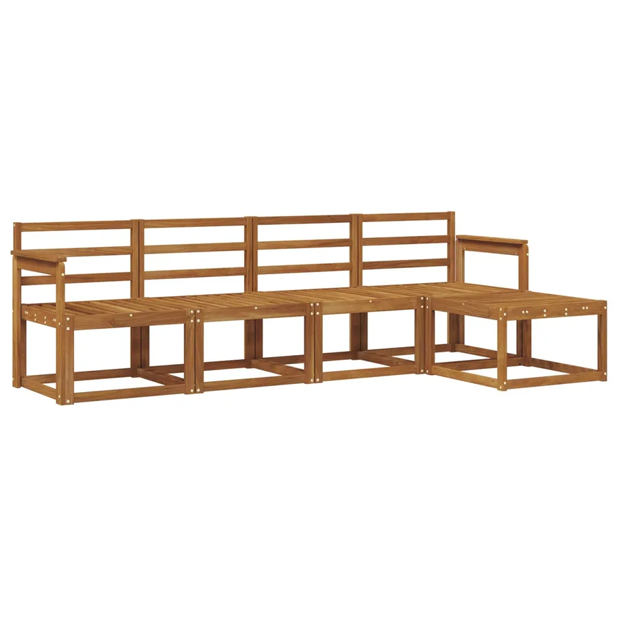 Ensemble de canapés d'extérieur 5 pcs Naturel - 2