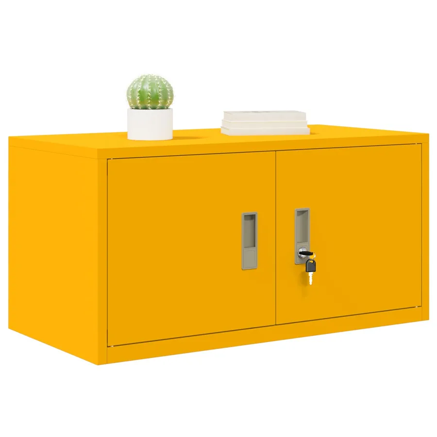 Armoire de rangement Jaune moutarde 80 x 40 x 40 cm Acier - 3
