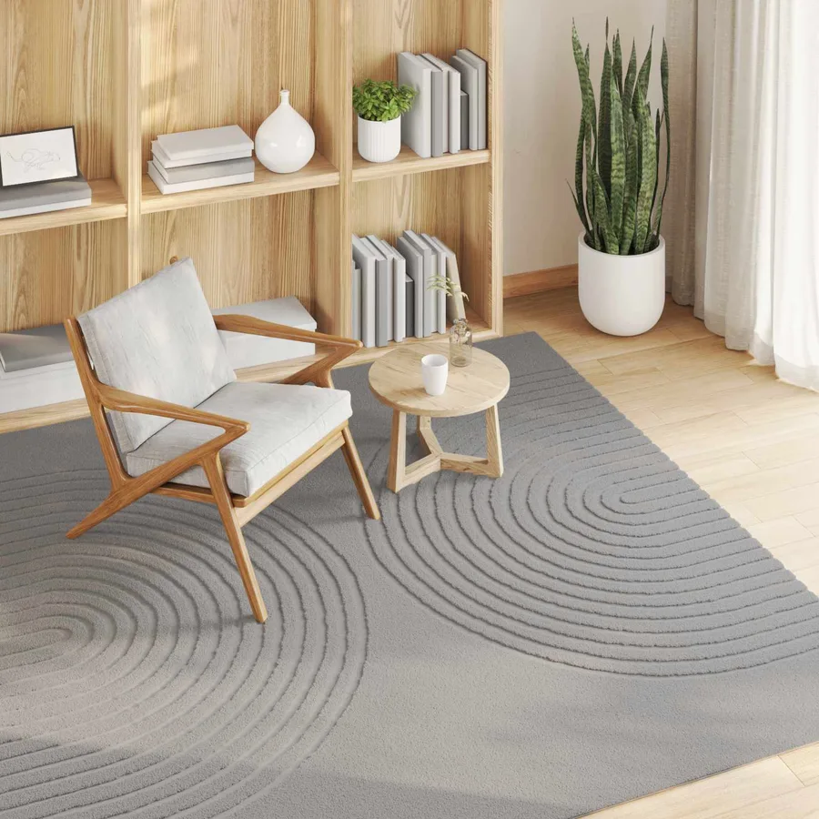 Tapis de surface Carré GALATI Gris 120 x 120 cm Polyester - 3
