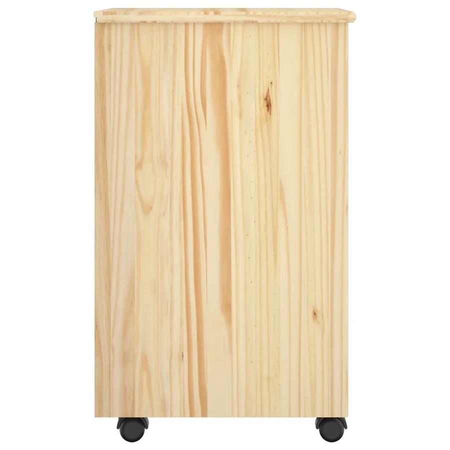 Cabinet roulant Marron 63,5 x 39 x 65,5 cm Bois de Pin Massif - 5