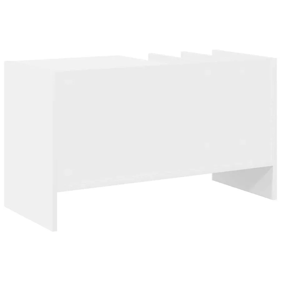 Meuble à vinyles Blanc 78,5 x 35 x 45 cm Bois d'ingénierie - 7