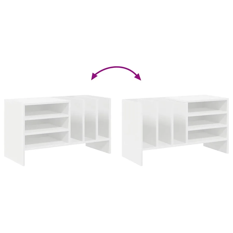 Meuble à vinyles Blanc 78,5 x 35 x 45 cm Bois d'ingénierie - 8