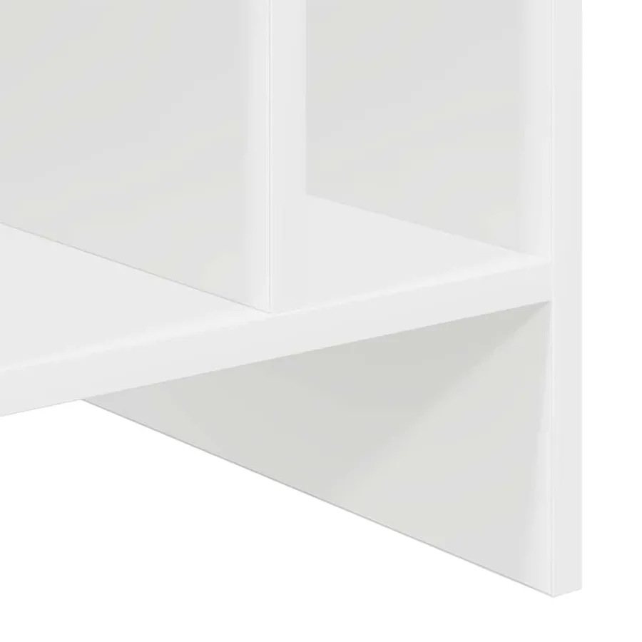Meuble à vinyles Blanc 78,5 x 35 x 45 cm Bois d'ingénierie - 9