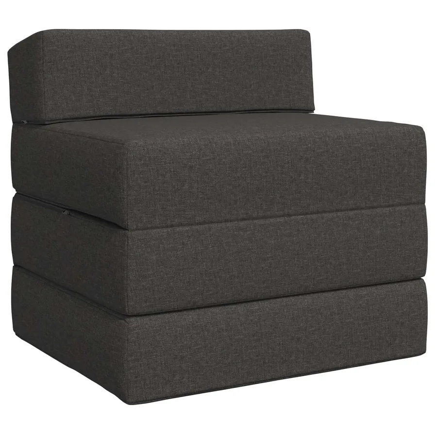 Canapé-lit pliable Gris foncé 200 x 70 x 15 cm Tissu - 2