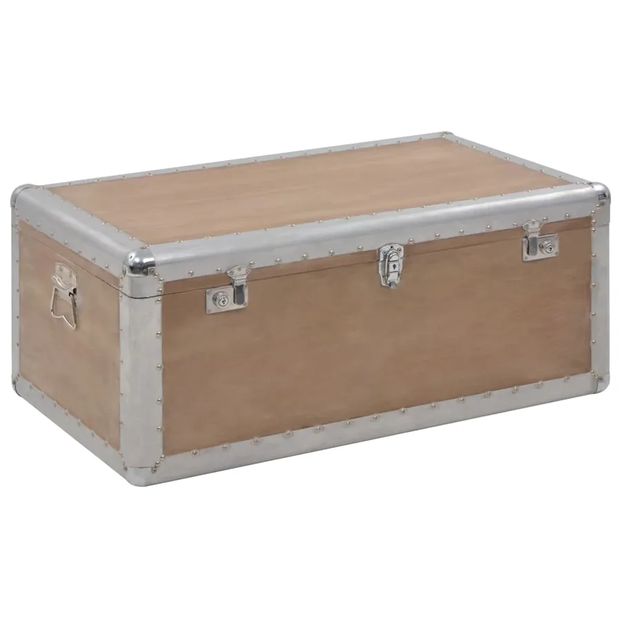 Boîte de rangement Bois de sapin massif 91x52x40 cm Marron