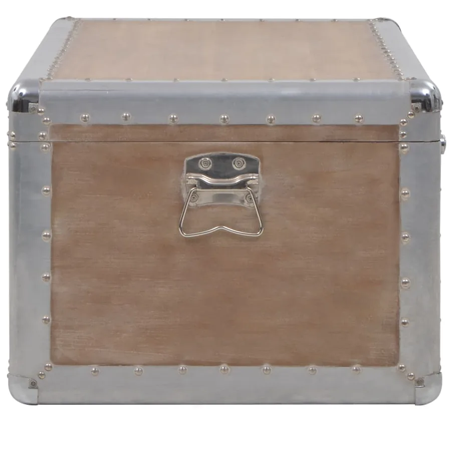 Boîte de rangement Bois de sapin massif 91x52x40 cm Marron - 3