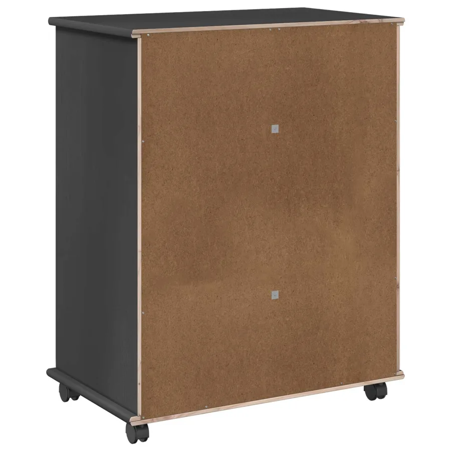 Cabinet roulant Gris 63,5 x 39 x 79 cm Bois de Pin Massif - 7