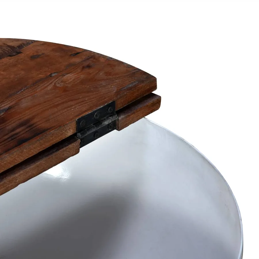 Ensemble de table basse 2pcs Bois récupération massif forme bol - 8