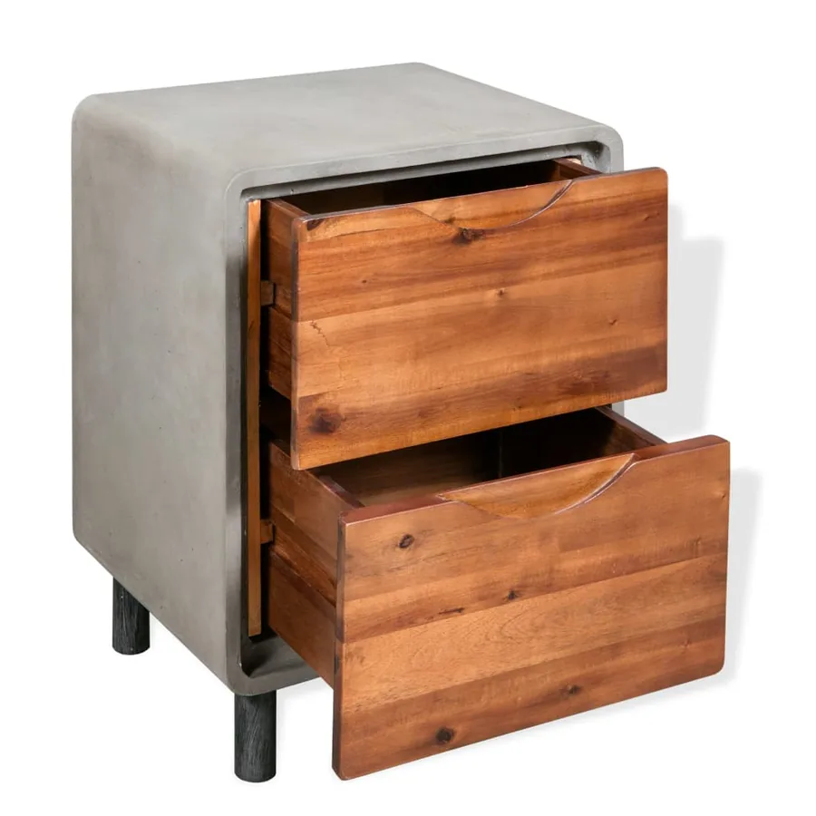 Table de chevet Bois d'acacia massif 40 x 30 x 50 cm - 3