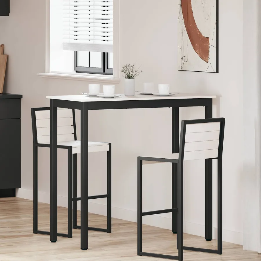 Table de bar Blanc 110 x 55 x 105 cm Bois de pin massif