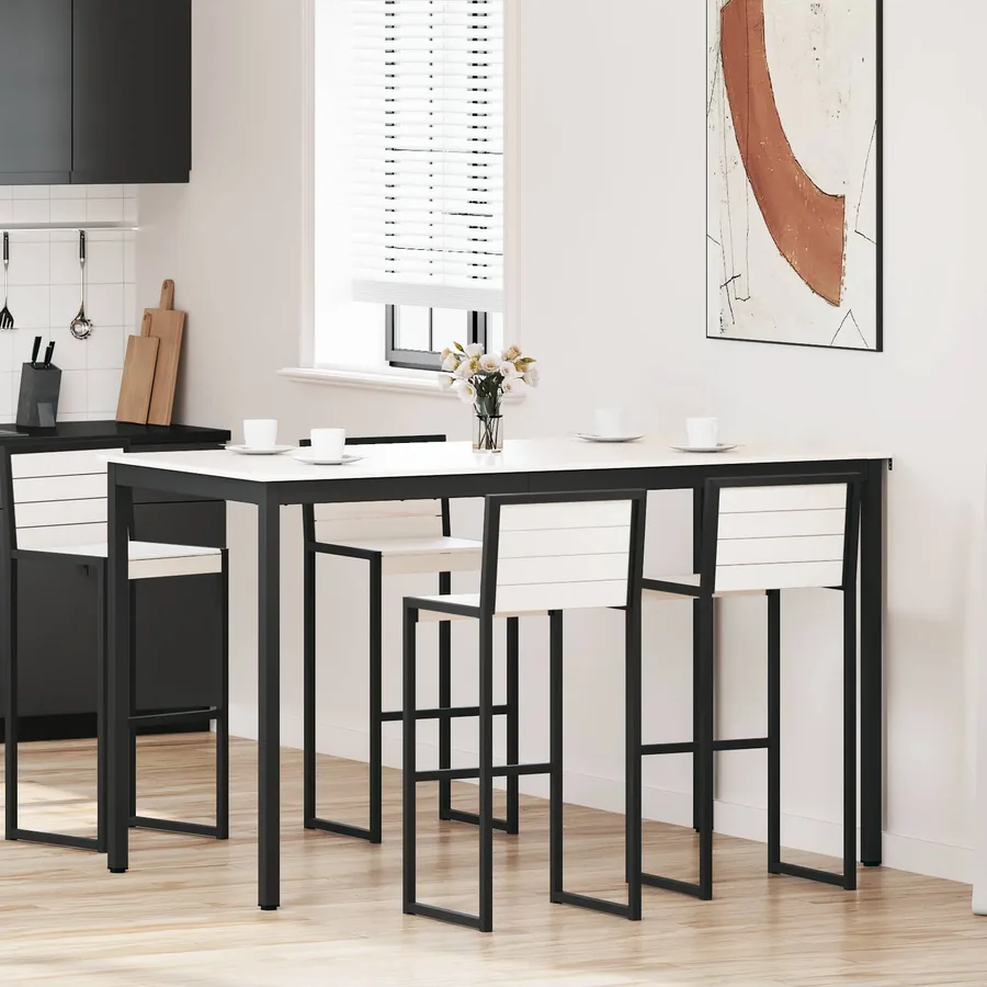 Table de bar Blanc 180 x 90 x 105 cm Bois de pin massif