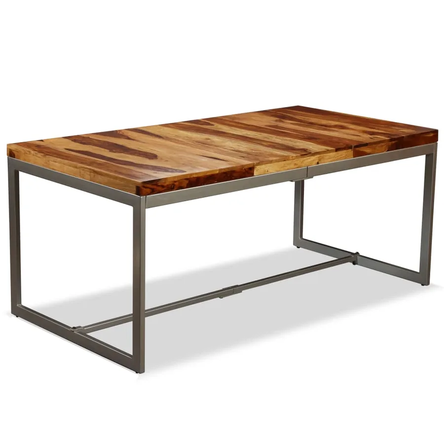 Table à manger Bois massif et acier 180 cm - 2