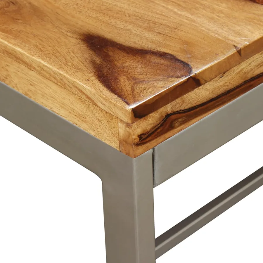 Table à manger Bois massif et acier 180 cm - 5