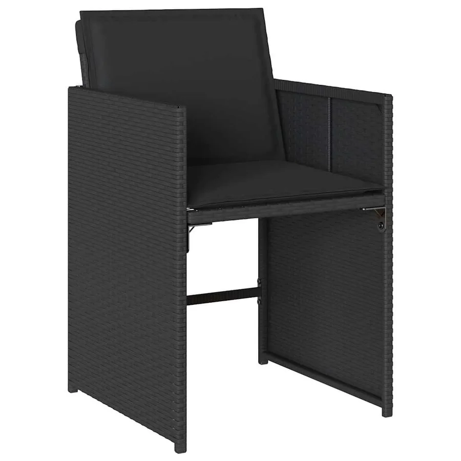 Ensemble de salle à manger pour jardin 9 pcs Noir polyrotin - 6