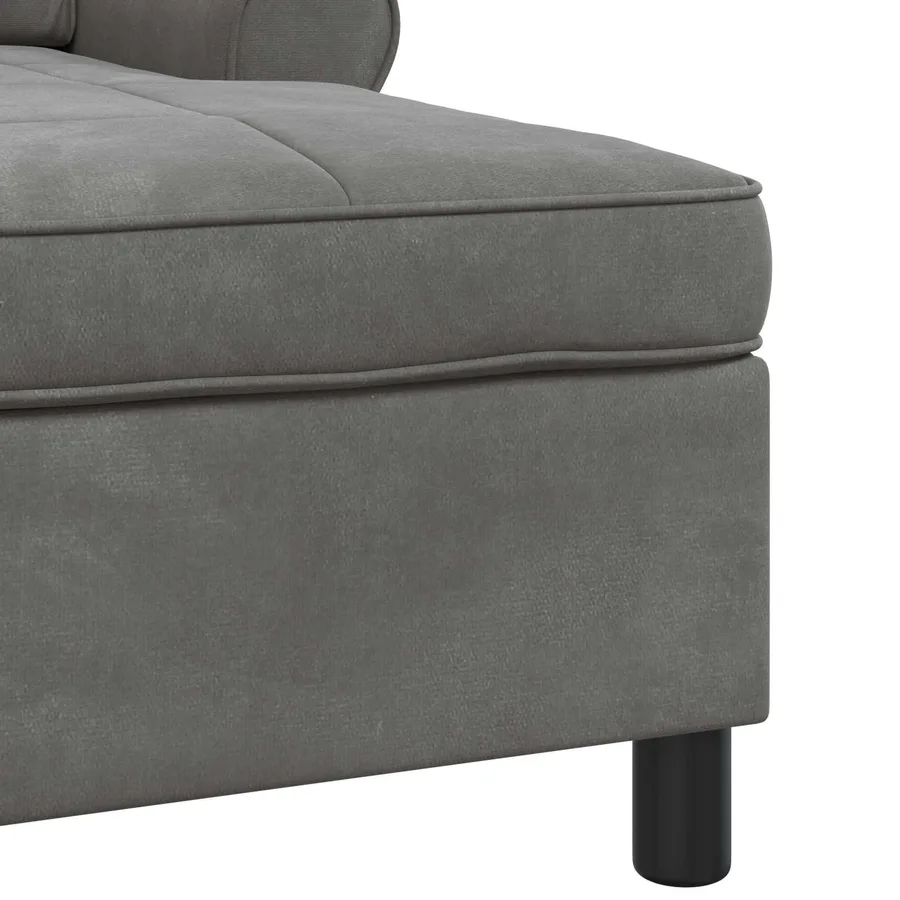Chaise longue avec coussin Gris foncé 91 x 157 x 91 cm Velours - 7
