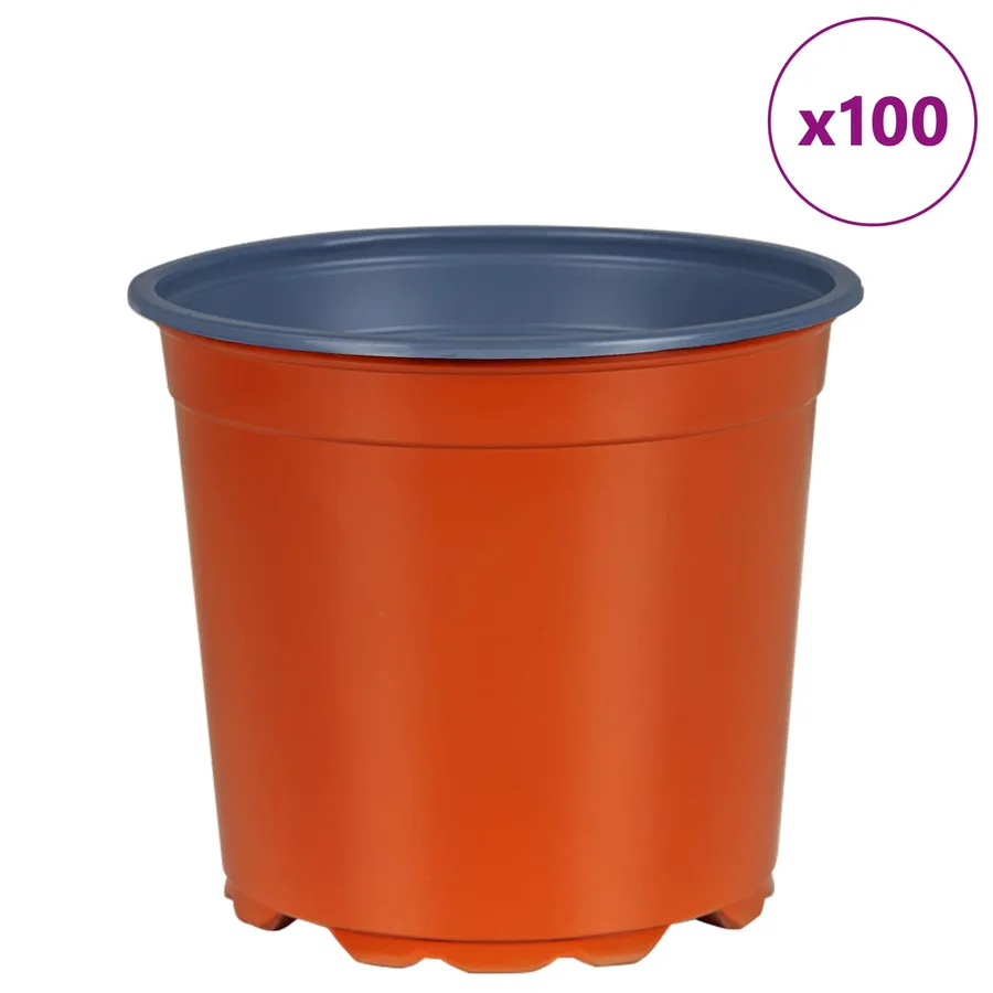 Pot à fleurs 100 pcs Terre cuite Ø 15 x 13 cm Plastique - 4