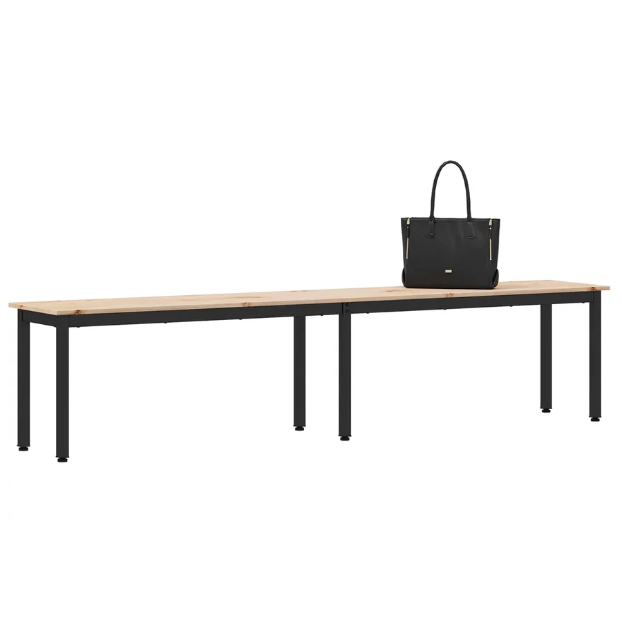 banc Naturel 200 x 35 x 45 cm Bois de pin massif - 3
