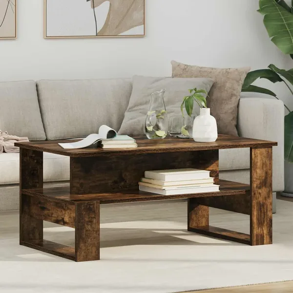 Table basse Chêne fumé 90 x 50 x 40 cm Bois d'ingénierie