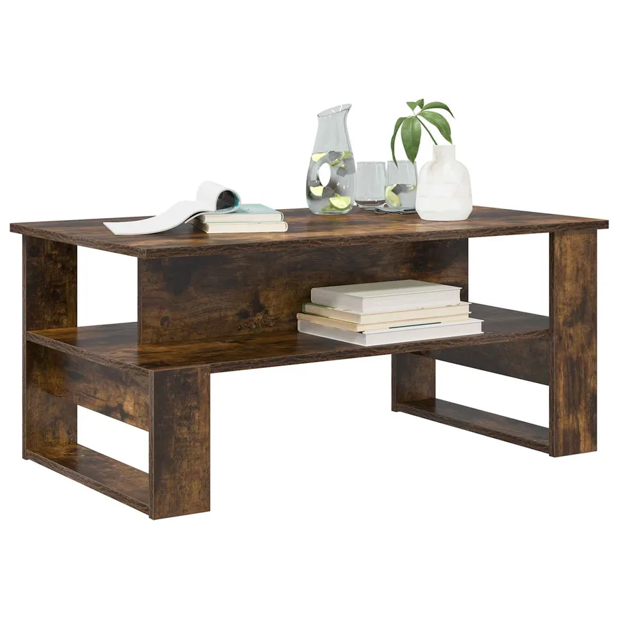 Table basse Chêne fumé 90 x 50 x 40 cm Bois d'ingénierie - 3
