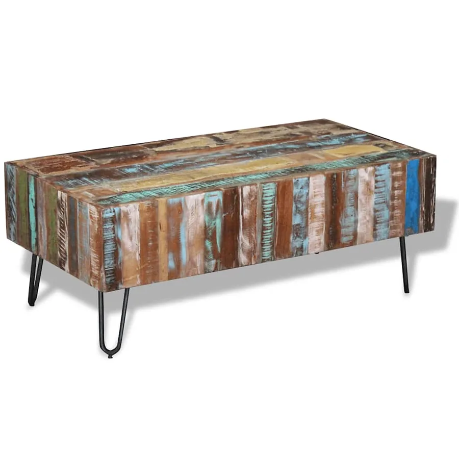 Table basse Bois massif de récupération 100x50x38 cm - 2
