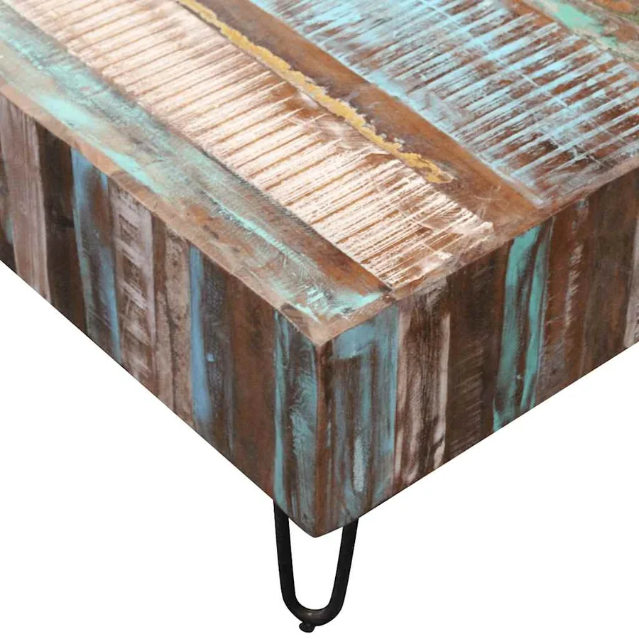Table basse Bois massif de récupération 100x50x38 cm - 9