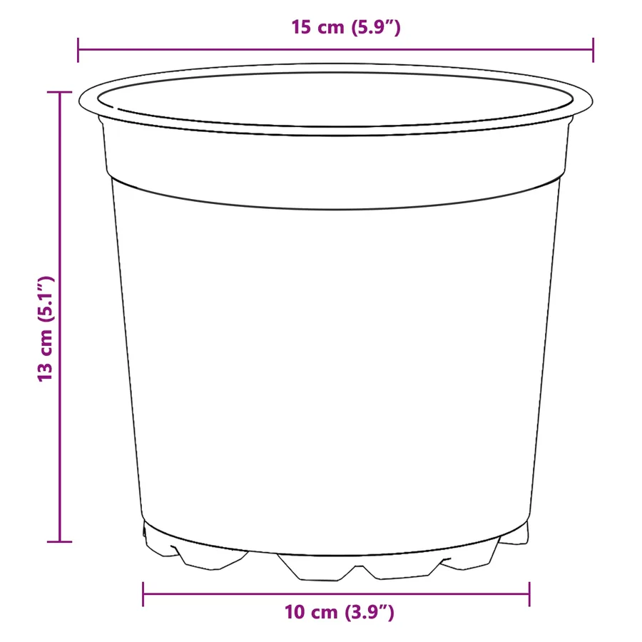 Pot à fleurs 200 pcs Noir Ø 15 x 13 cm Plastique - 11