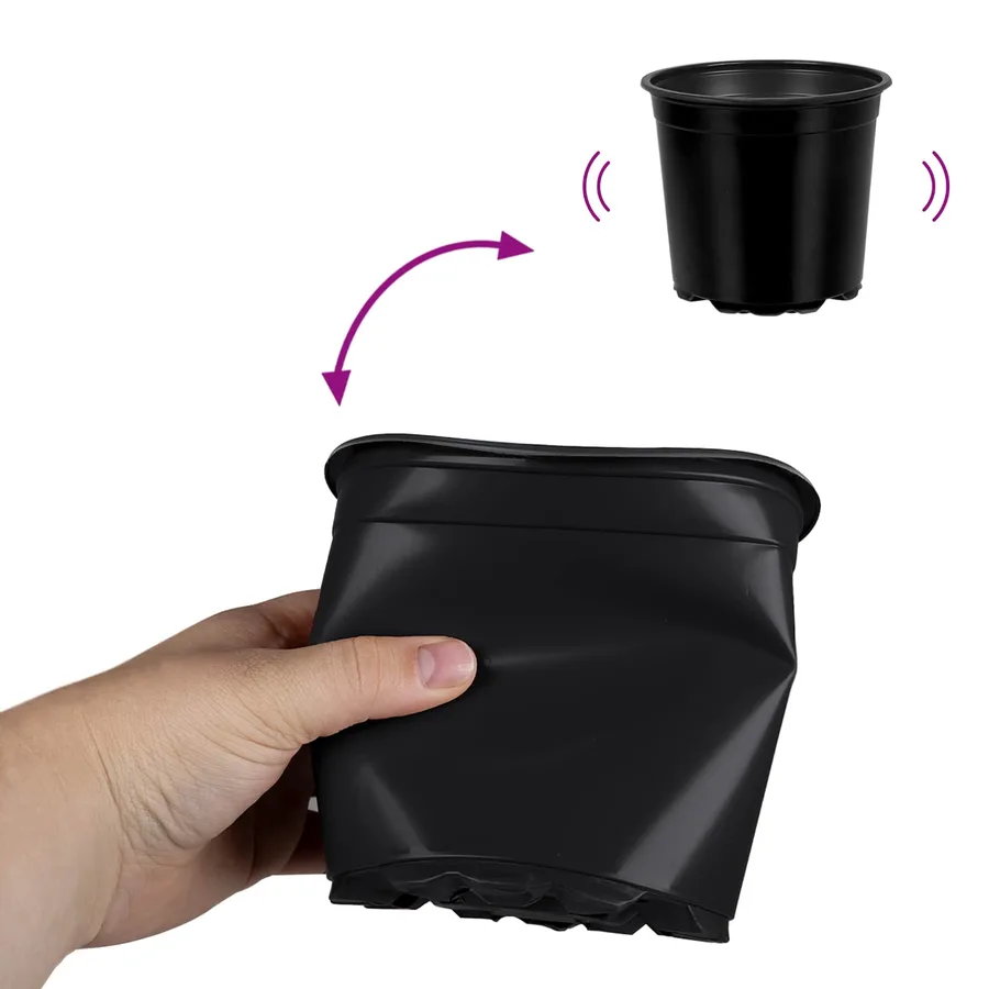Pot à fleurs 200 pcs Noir Ø 15 x 13 cm Plastique - 9