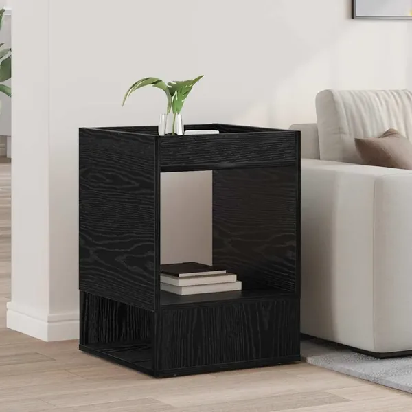 Table d'appoint Chêne noir 40 x 40 x 56 cm Bois d'ingénierie