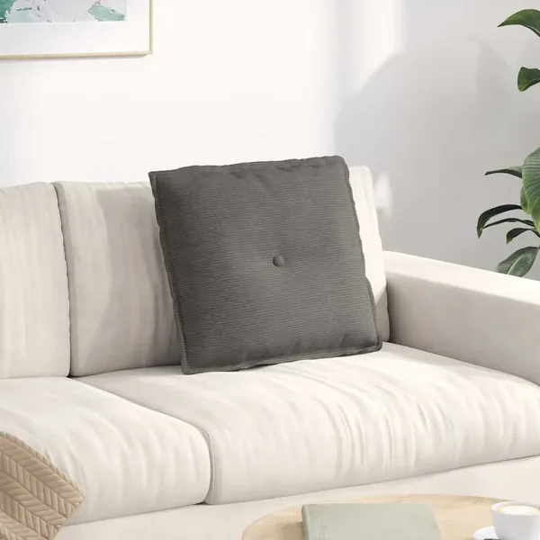 Coussin de Dos Gris clair 50 x 45 cm Tissu en velours côtelé