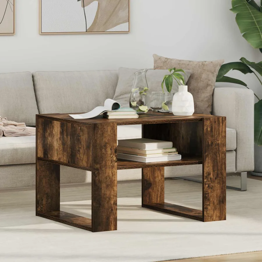 Table basse Chêne fumé 66 x 53 x 45 cm Bois d'ingénierie