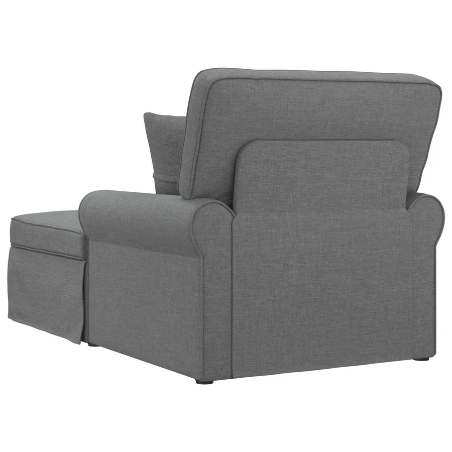 Chaise lounge avec jupe avec coussin 3 pcs Gris foncé tissu - 6