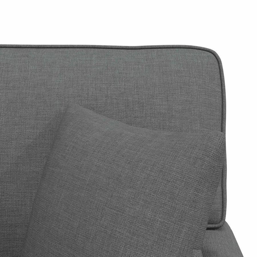 Chaise lounge avec jupe avec coussin 3 pcs Gris foncé tissu - 9