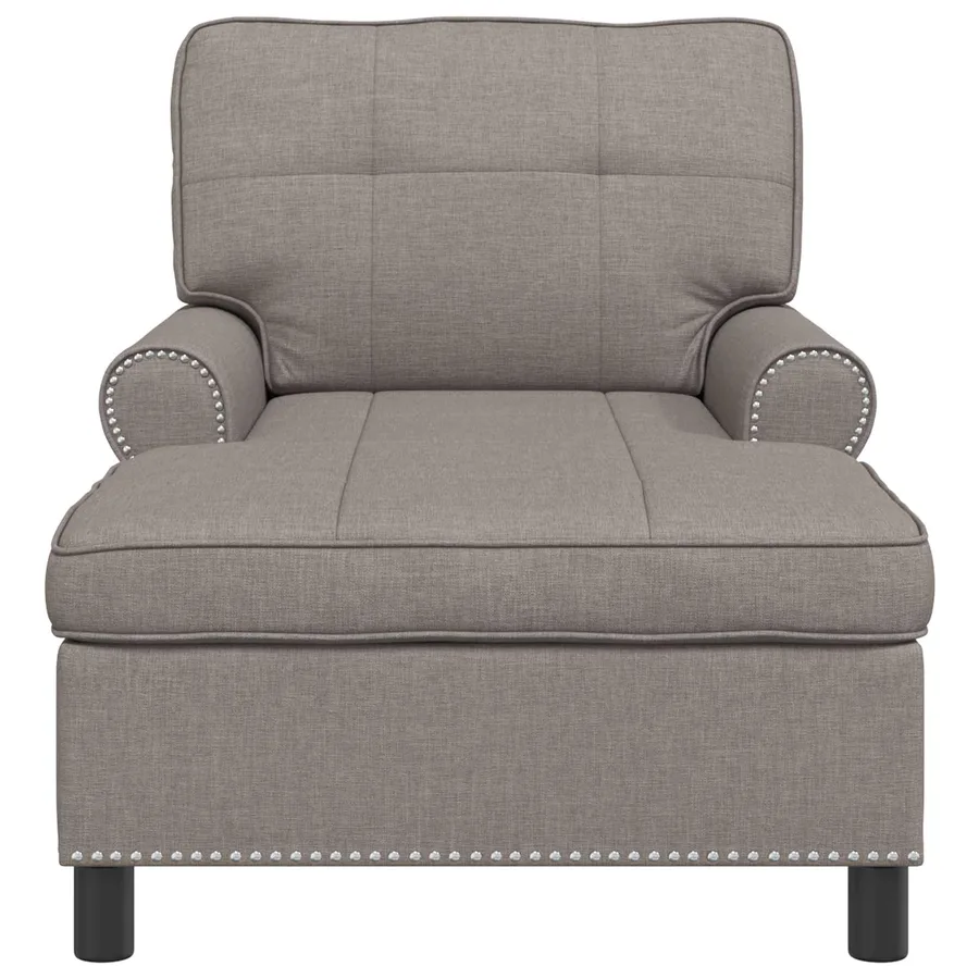 Chaise longue avec coussin Taupe 91 x 157 x 91 cm tissu - 4